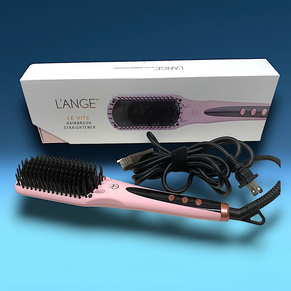 L'ange Le Vite Hair Brush Straightener Pink Lange Double Negative Ion Technology